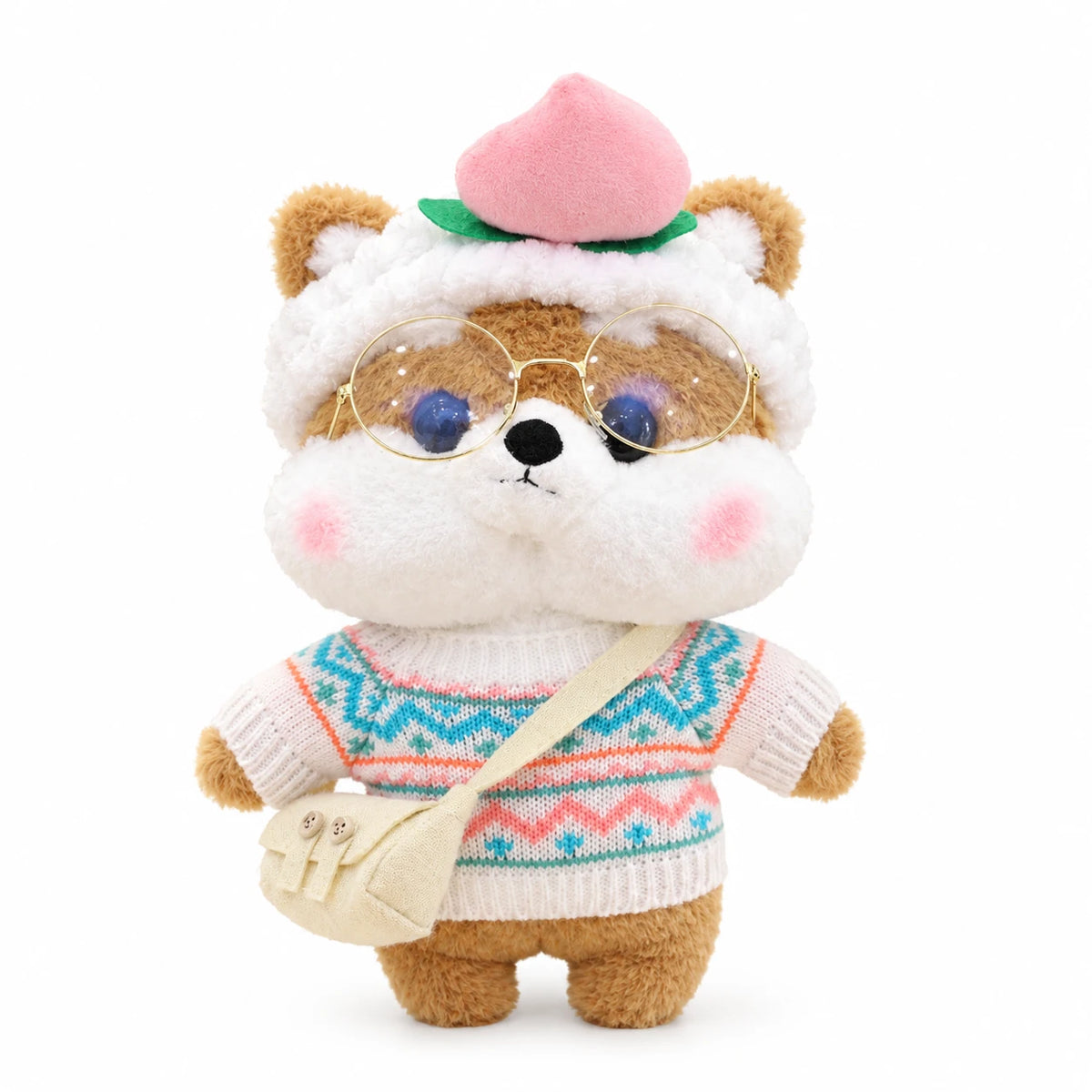 Dog Plush Toy, Shiba with Sunglasses and Outfit - Brown Peach