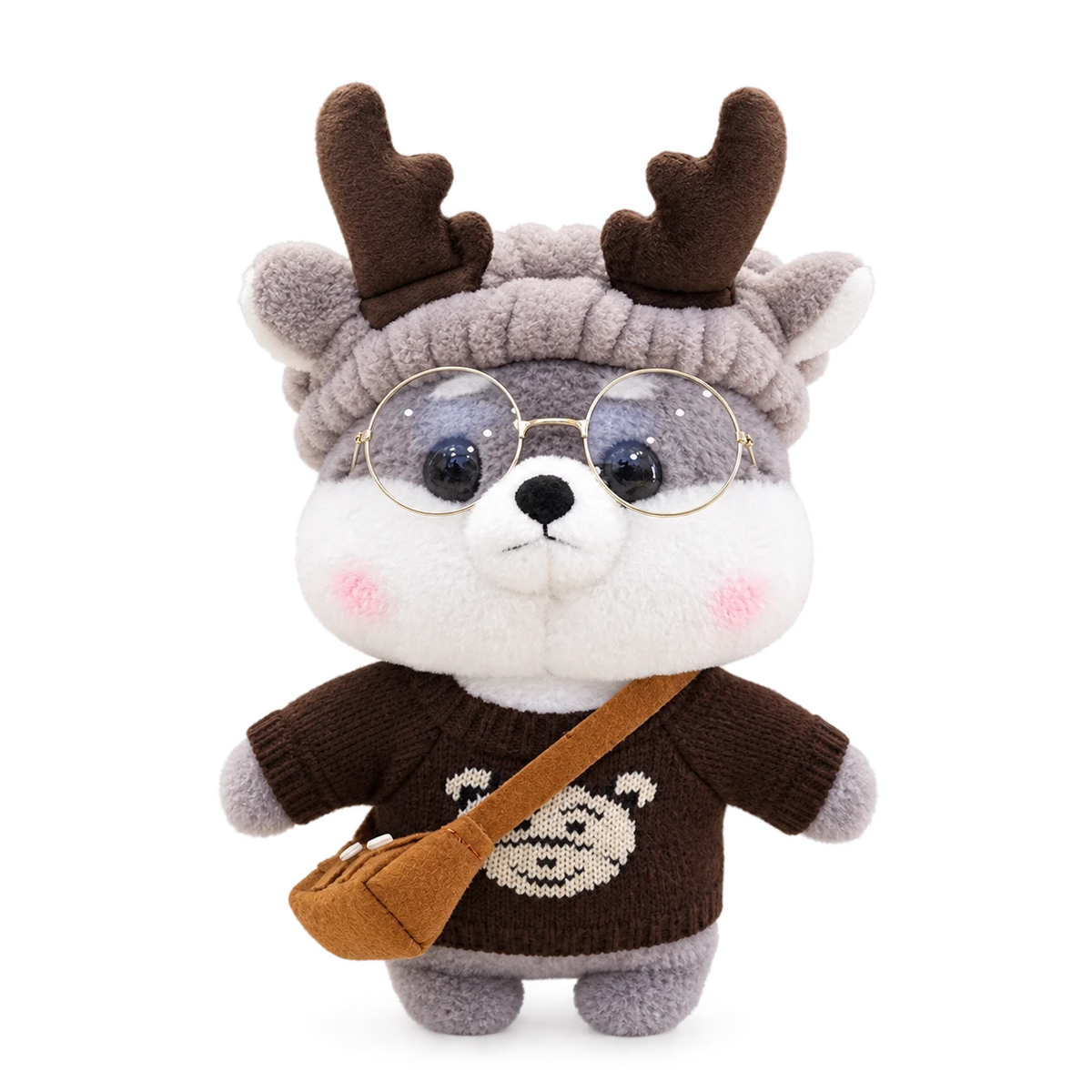 Dog Plush Toy, Shiba with Sunglasses and Outfit - Gray Moose