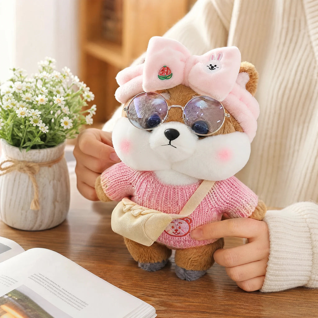Dog Plush Toy, Shiba with Sunglasses and Outfit - Utilisation du produit