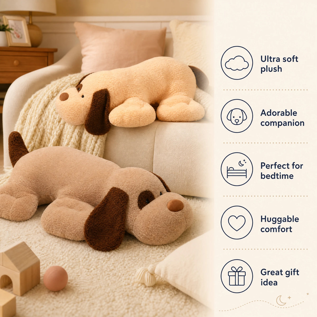 Dog Stuffed Animal - Giant Spotty Plush with Floppy Ears - Bénéfices produit