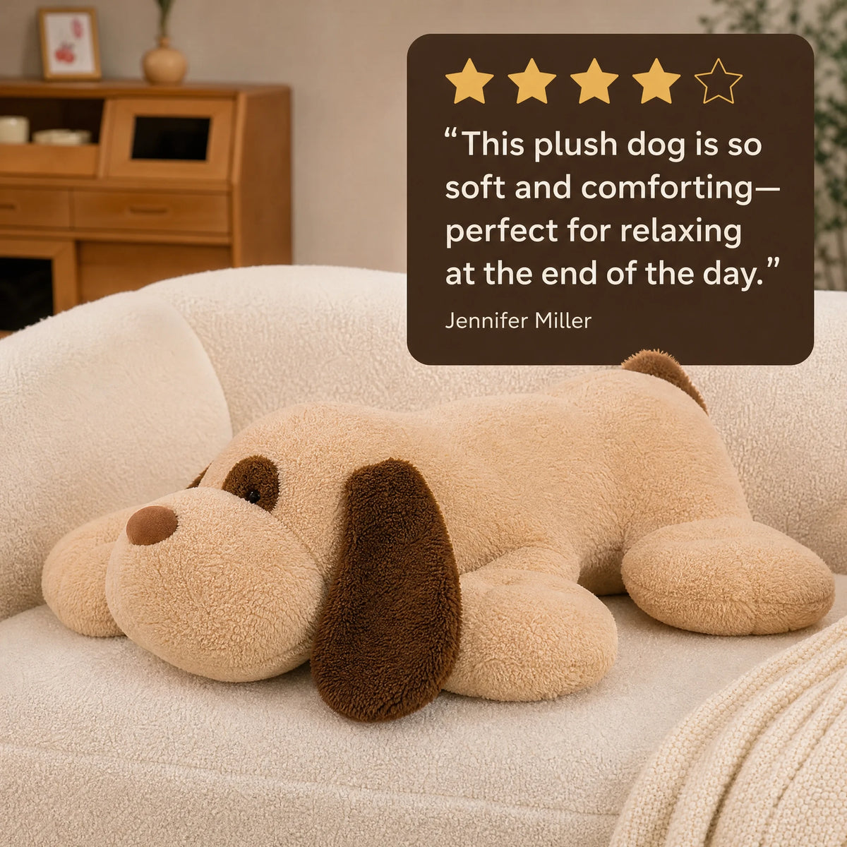 Dog Stuffed Animal - Giant Spotty Plush with Floppy Ears - Image témoignage