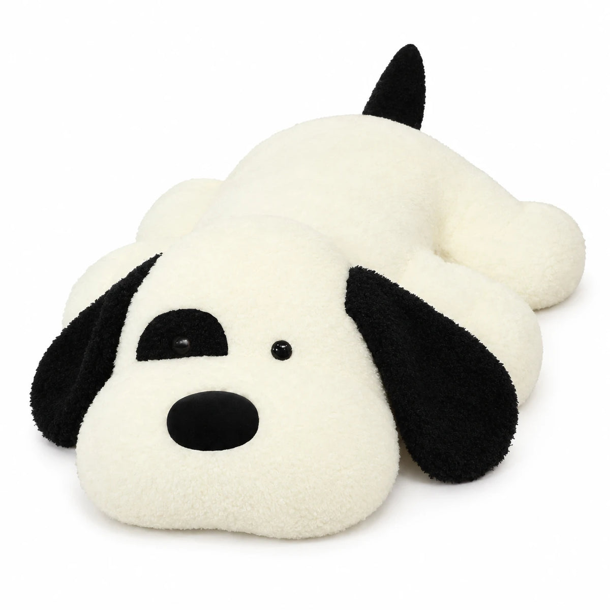 Dog Stuffed Animal - Giant Spotty Plush with Floppy Ears - White black / 90cm / 35in … (2 tailles)