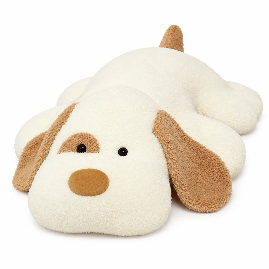Dog Stuffed Animal - Giant Spotty Plush with Floppy Ears - White brown / 110cm / 43in … (2 tailles)