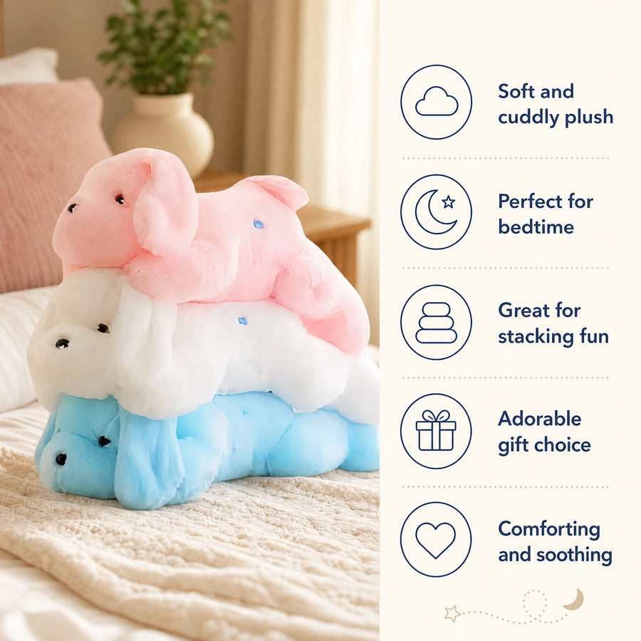 Dog Stuffed Animal with LED Light, Stacked Plush Design - Bénéfices produit