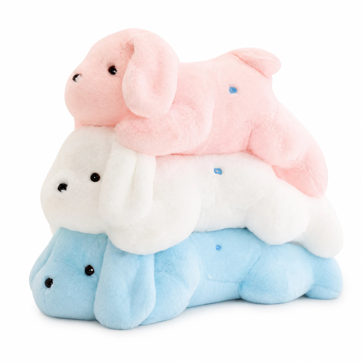 Dog Stuffed Animal with LED Light, Stacked Plush Design - Fond blanc