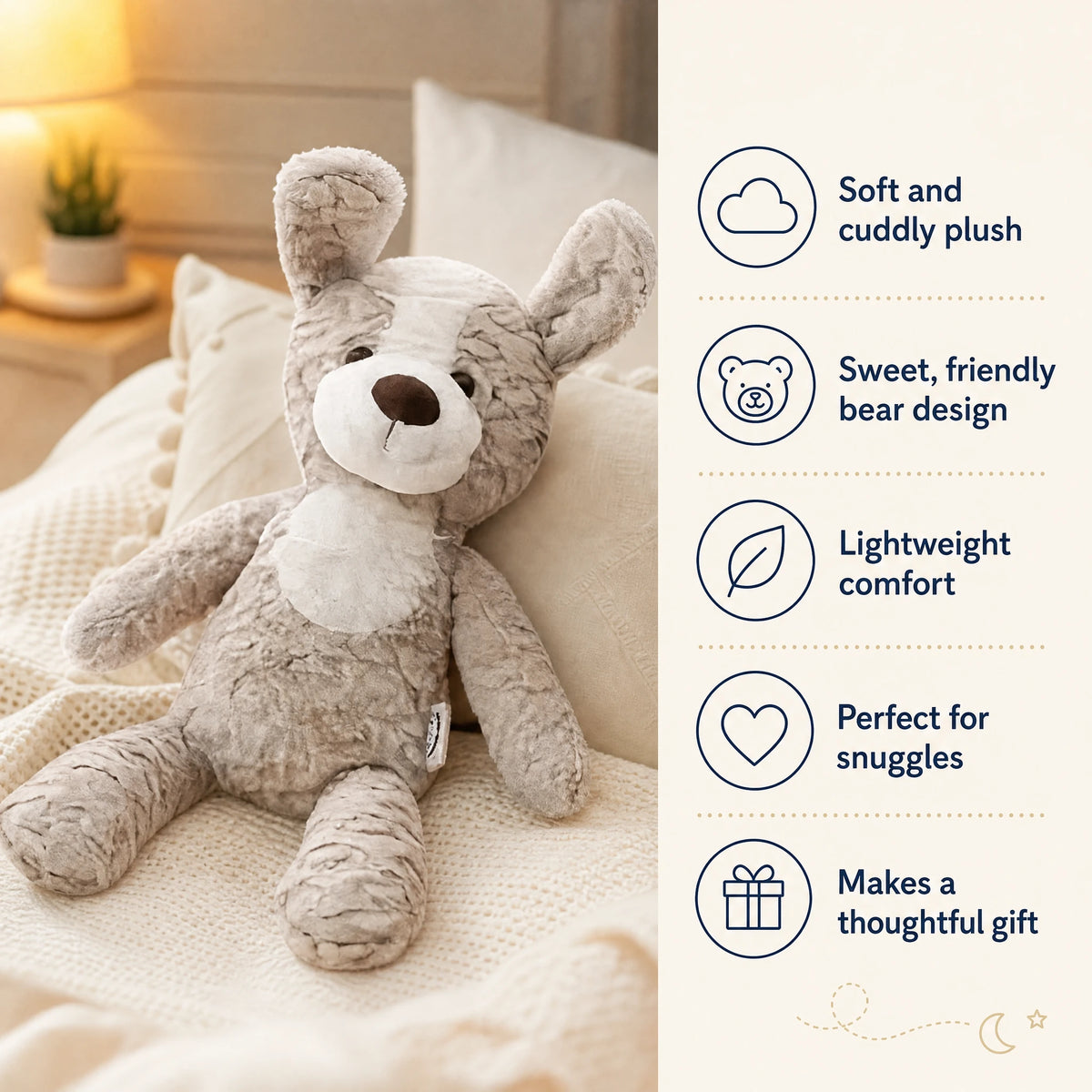 Dog Stuffed Animal with Soft Floppy Ears - Bénéfices produit
