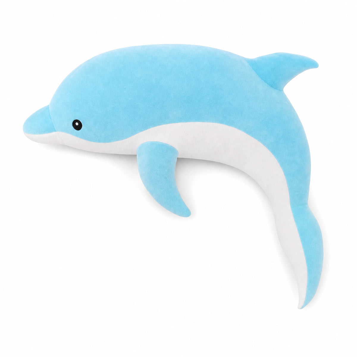 Dolphin Plush Toy in Soft Blue and Pink Colors - Fond blanc