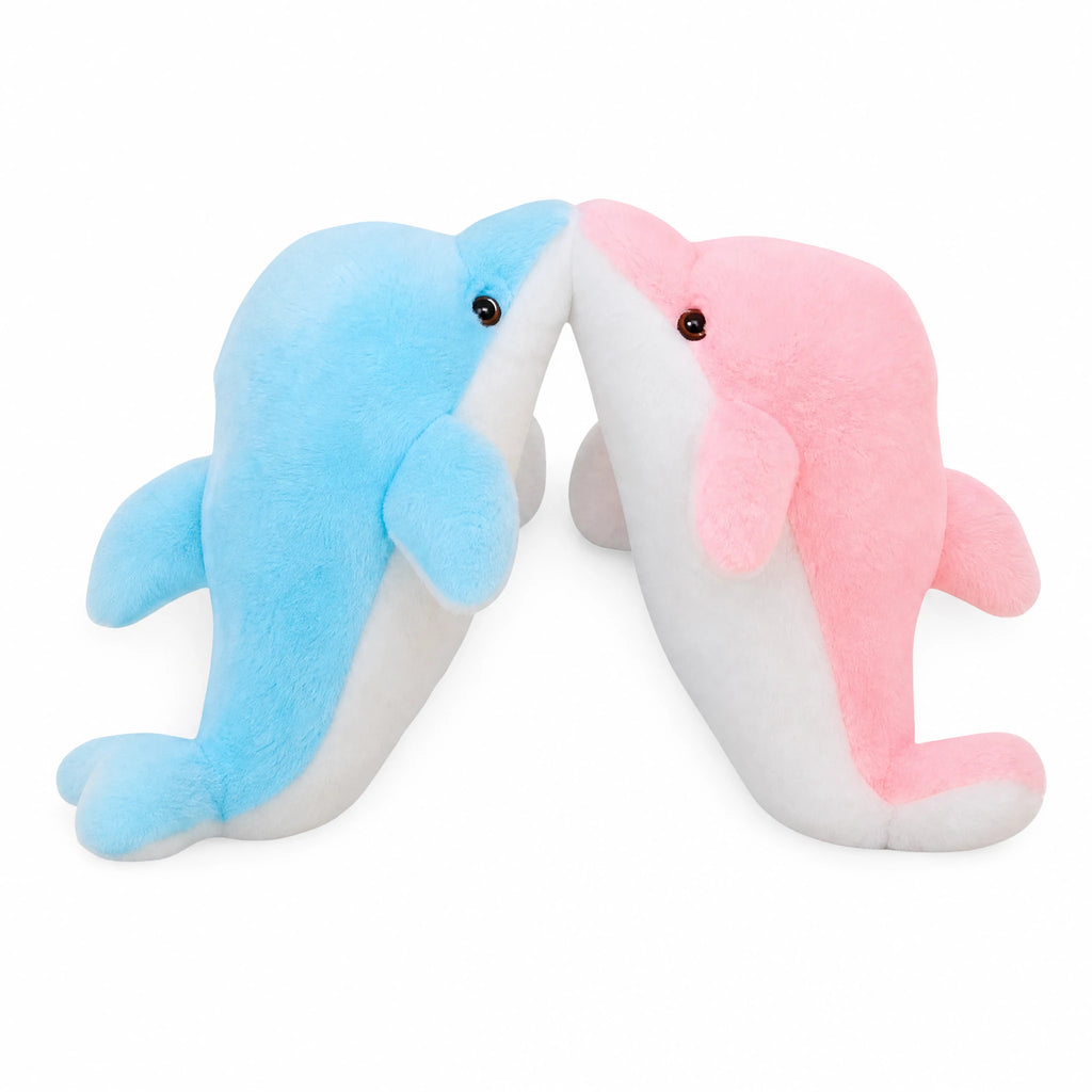 Dolphin Plush with LED Light Feature in Multiple Colors - Fond blanc