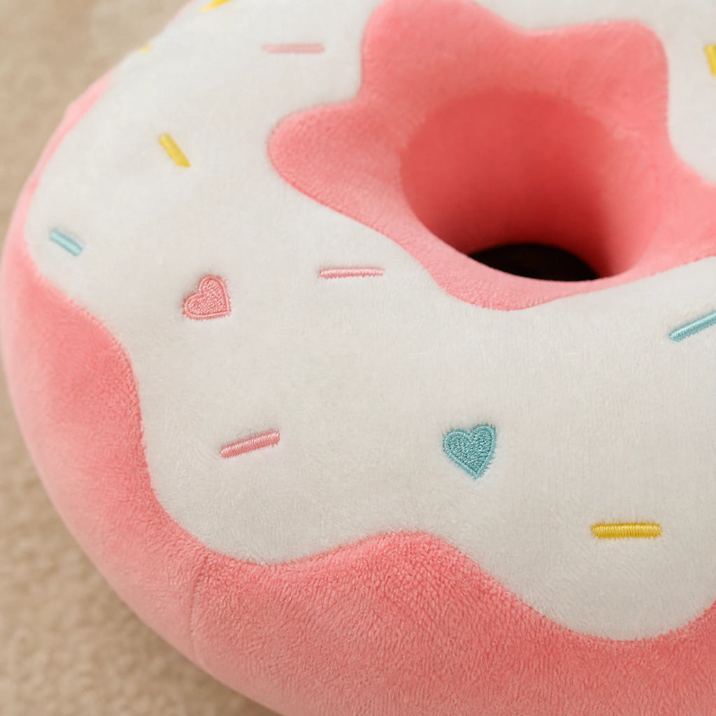 Donut Cushion Plush with Pastel Icing and Sprinkles - Détail matière