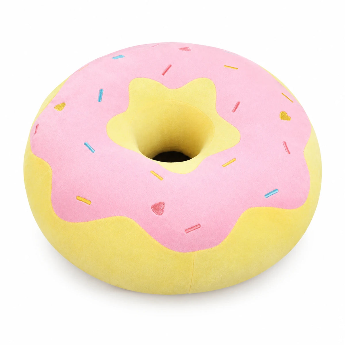 Donut Cushion Plush with Pastel Icing and Sprinkles - Pink (35cm / 14in) … (8 tailles)