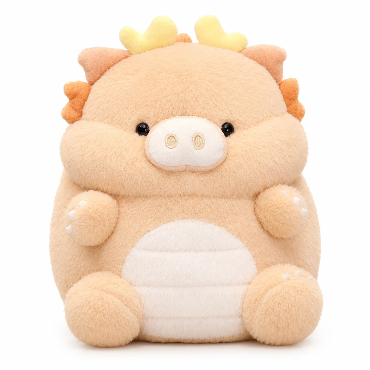 Dragon Pig Plush with Wings and Pastel Colors - Brown