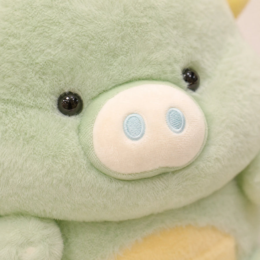 Dragon Pig Plush with Wings and Pastel Colors - Détail matière