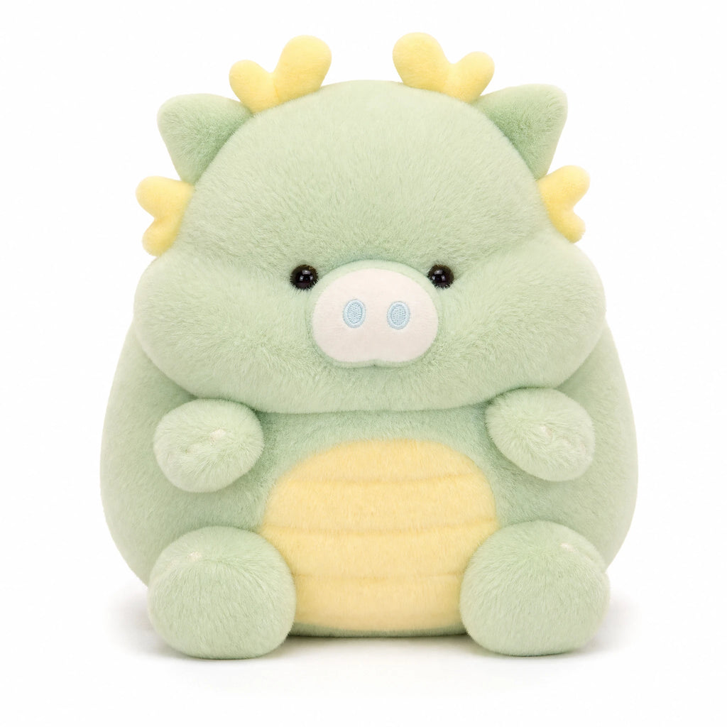Dragon Pig Plush with Wings and Pastel Colors - Fond blanc