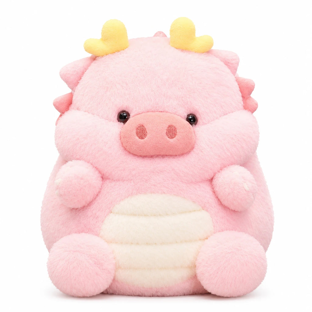 Dragon Pig Plush with Wings and Pastel Colors - Pink