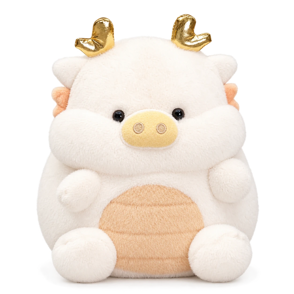 Dragon Pig Plush with Wings and Pastel Colors - White