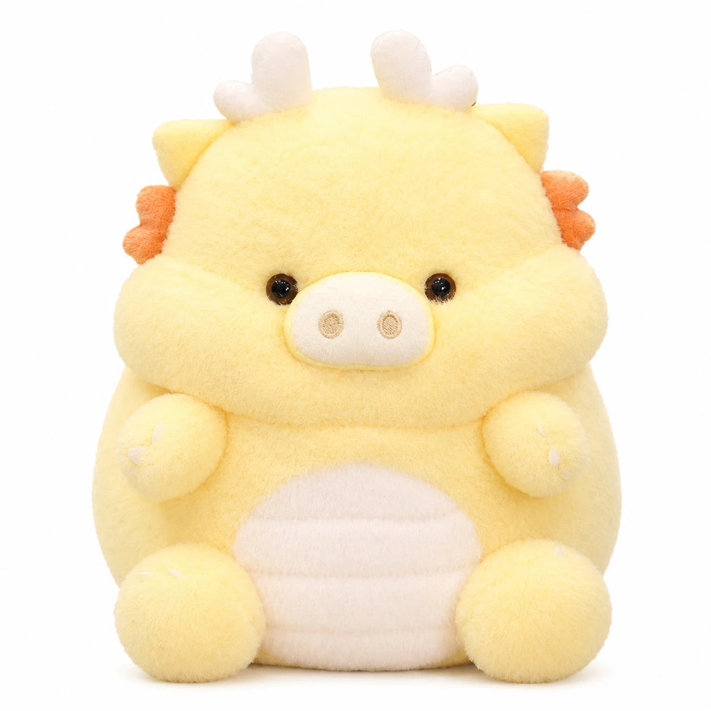 Dragon Pig Plush with Wings and Pastel Colors - Yellow