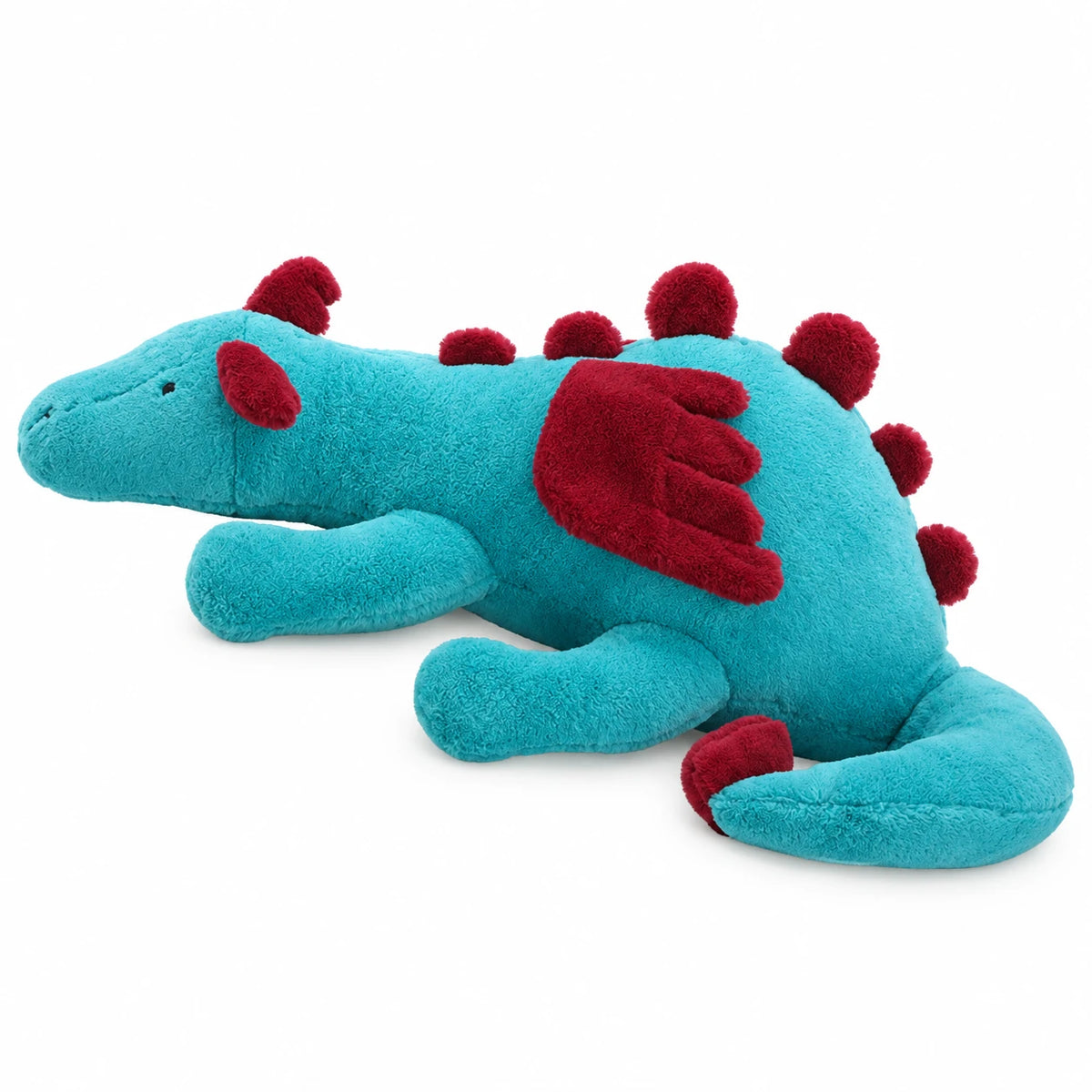 Dragon Plush Pillow with Turquoise Body and Red Spikes - Pete (Green) / 30cm / 11in … (4 tailles)
