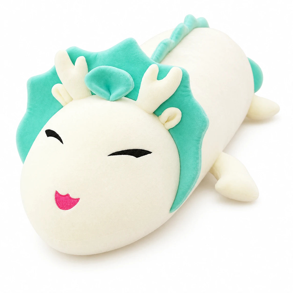 Dragon Plush Toy in Soft Mint Green with Yellow Mane - White / 35in / 90cm … (4 tailles)