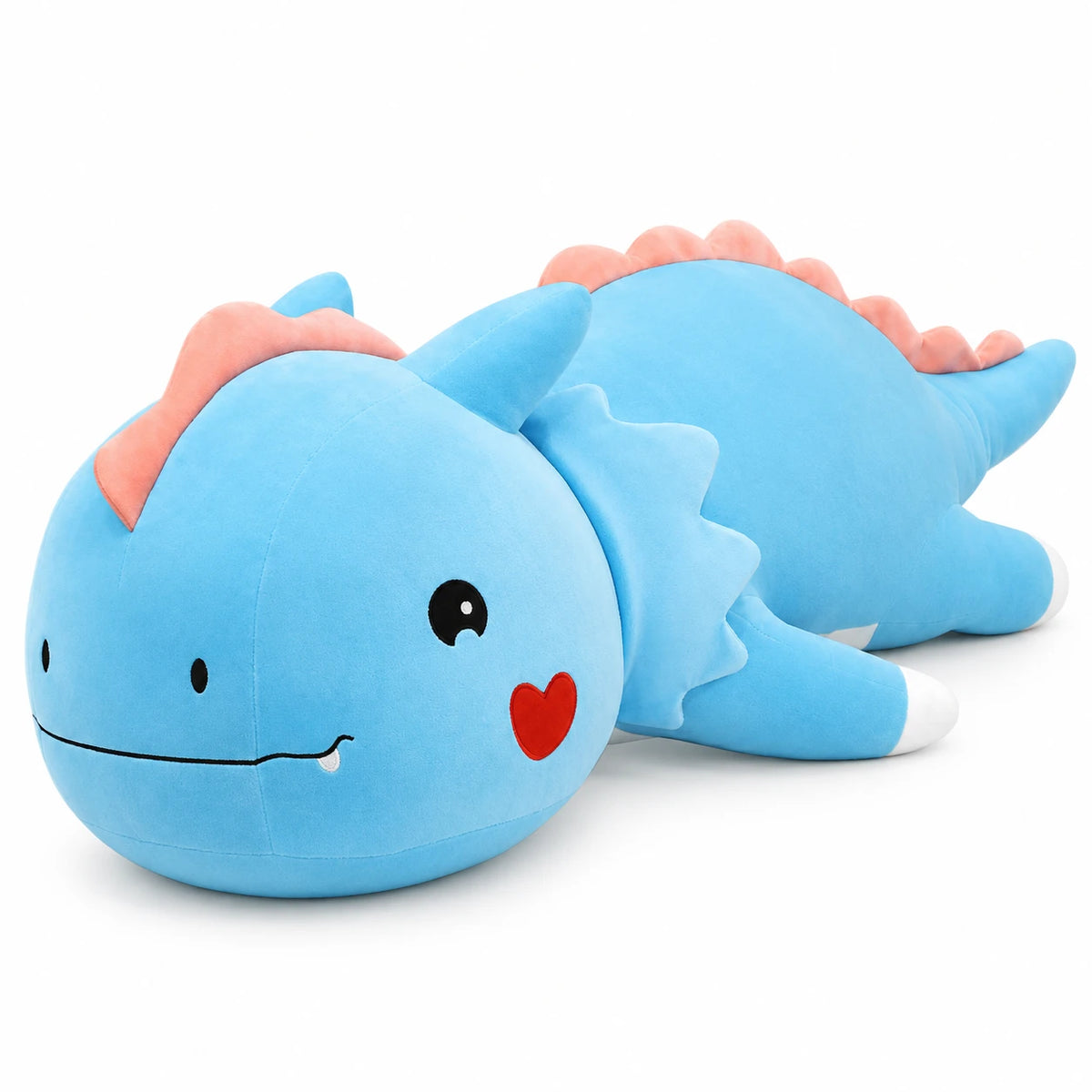 Dragon Plush Toy with Colorful Spikes and Soft Body - 29in / 75cm / Blue · 45in / 115cm / Blue