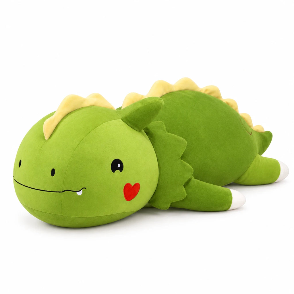 Dragon Plush Toy with Colorful Spikes and Soft Body - 29in / 75cm / Green · 45in / 115cm / Green