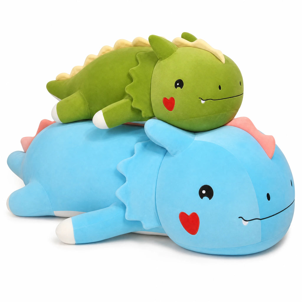Dragon Plush Toy with Colorful Spikes and Soft Body - Fond blanc