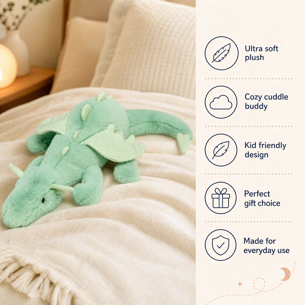 Dragon Plush Toy with Wings and Spikes, Soft Cuddly Design - Bénéfices produit