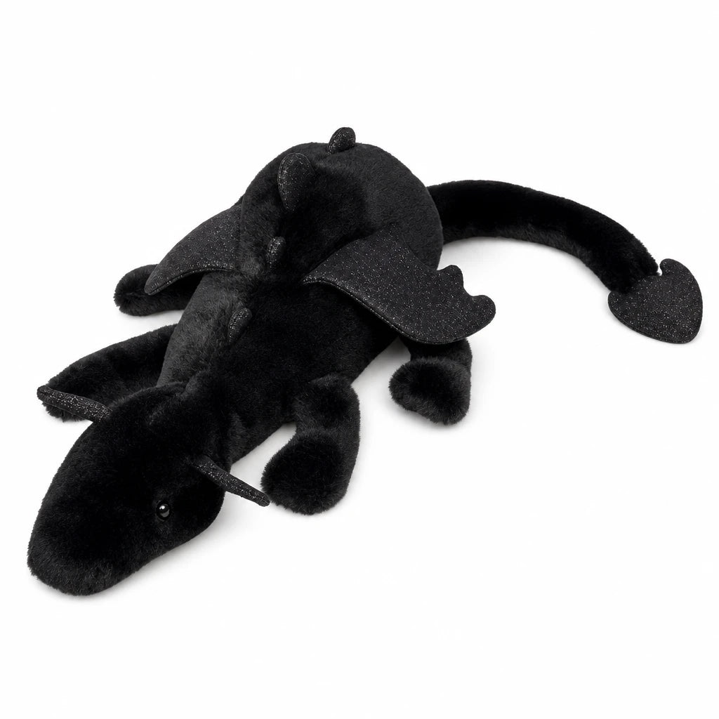 Dragon Plush Toy with Wings and Spikes, Soft Cuddly Design - Black / 19.5in / 50cm … (3 tailles)
