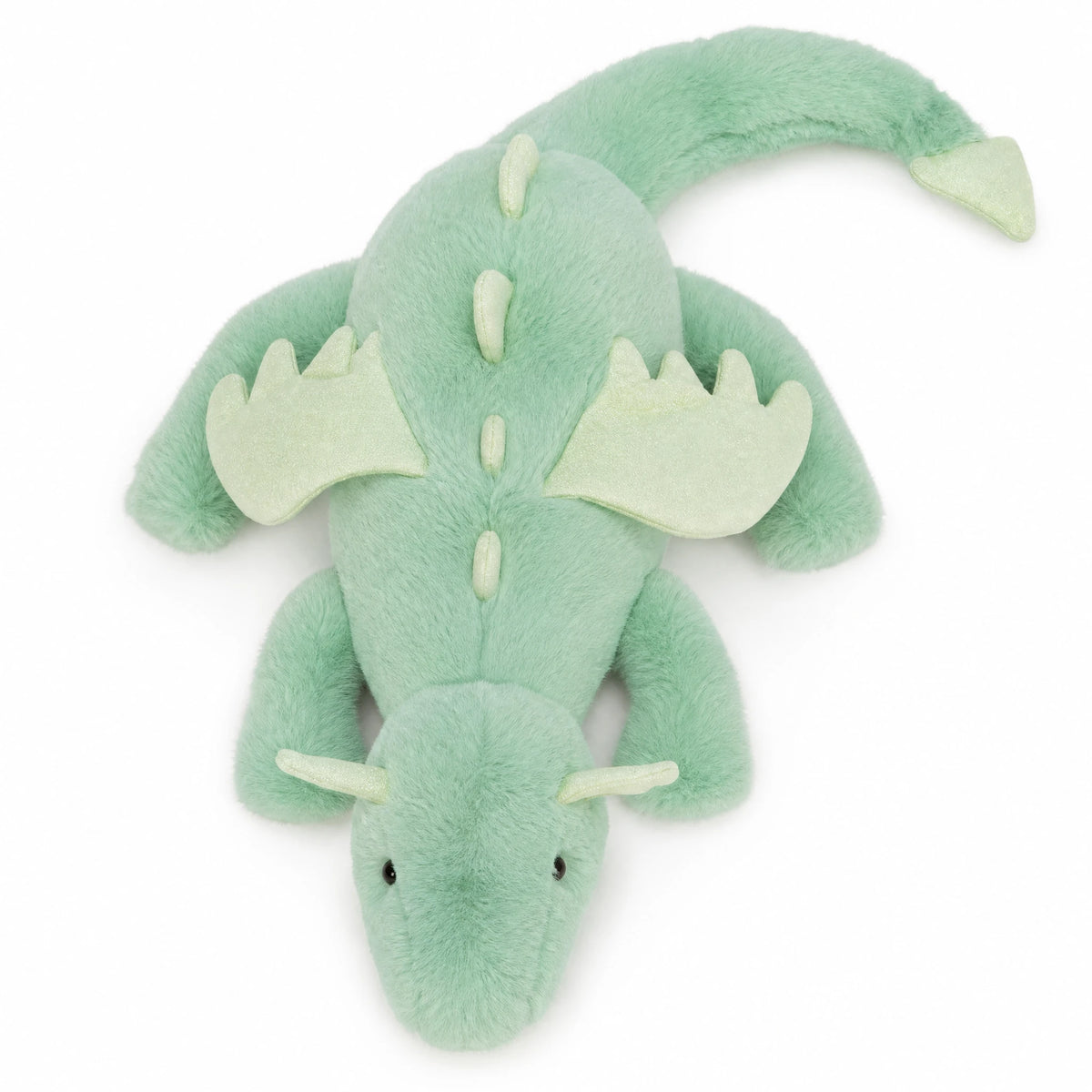 Dragon Plush Toy with Wings and Spikes, Soft Cuddly Design - Fond blanc