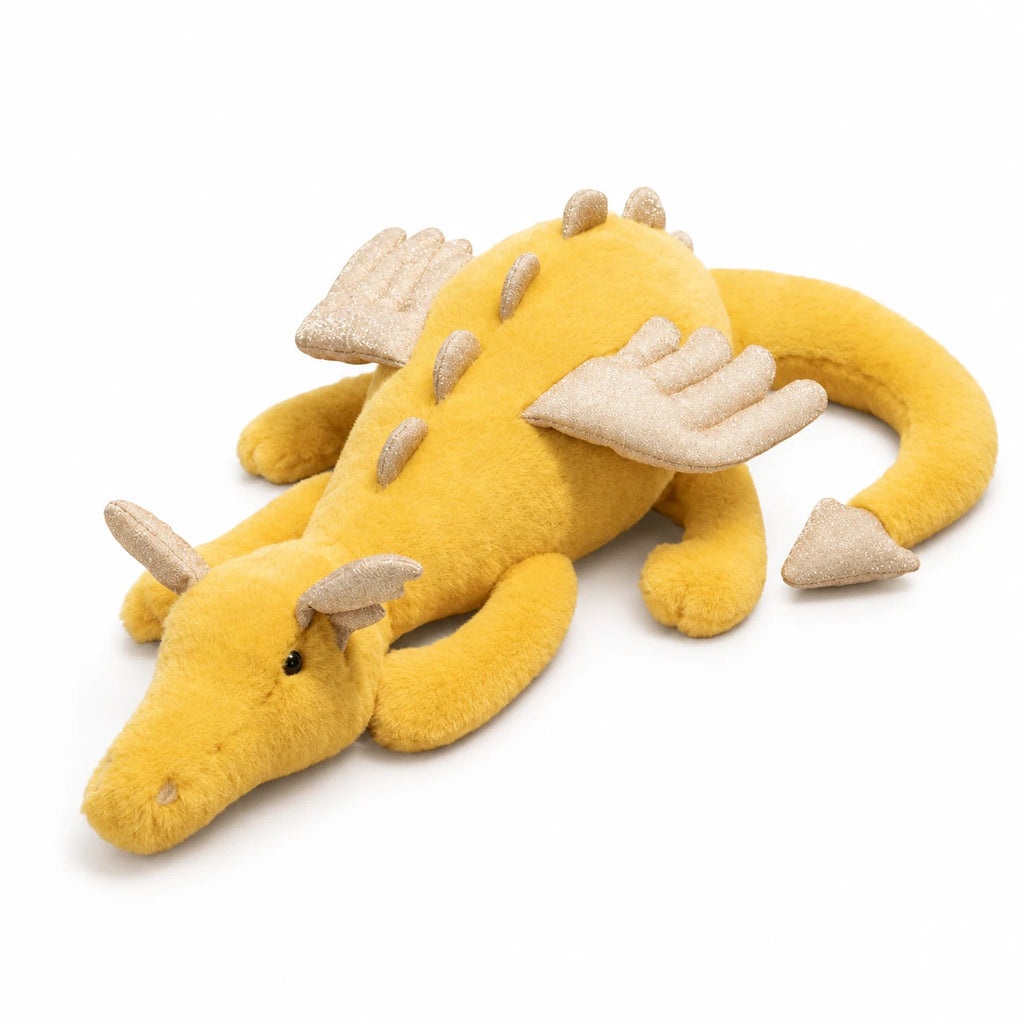 Dragon Plush Toy with Wings and Spikes, Soft Cuddly Design - Gold / 19.5in / 50cm … (3 tailles)