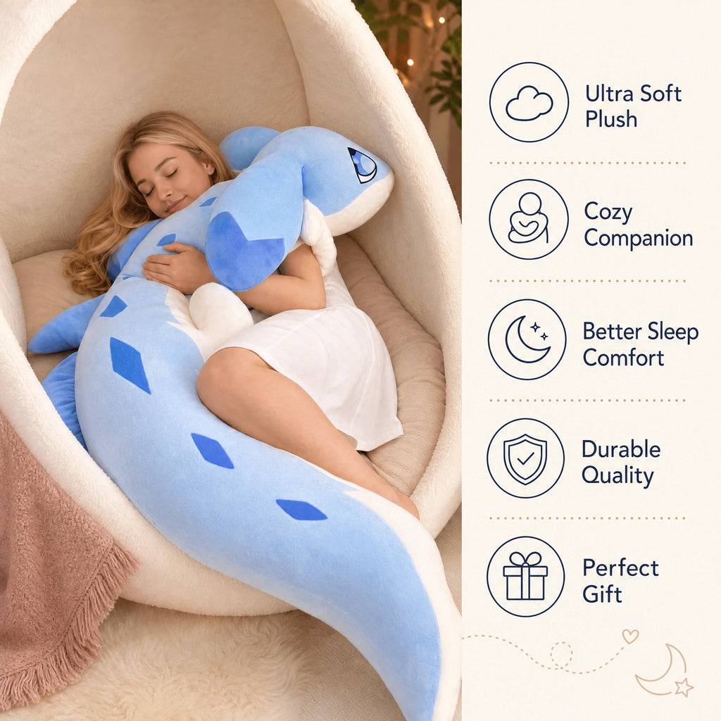 Dragon Plush with Blue Scales, Soft Long Body Design - Bénéfices produit