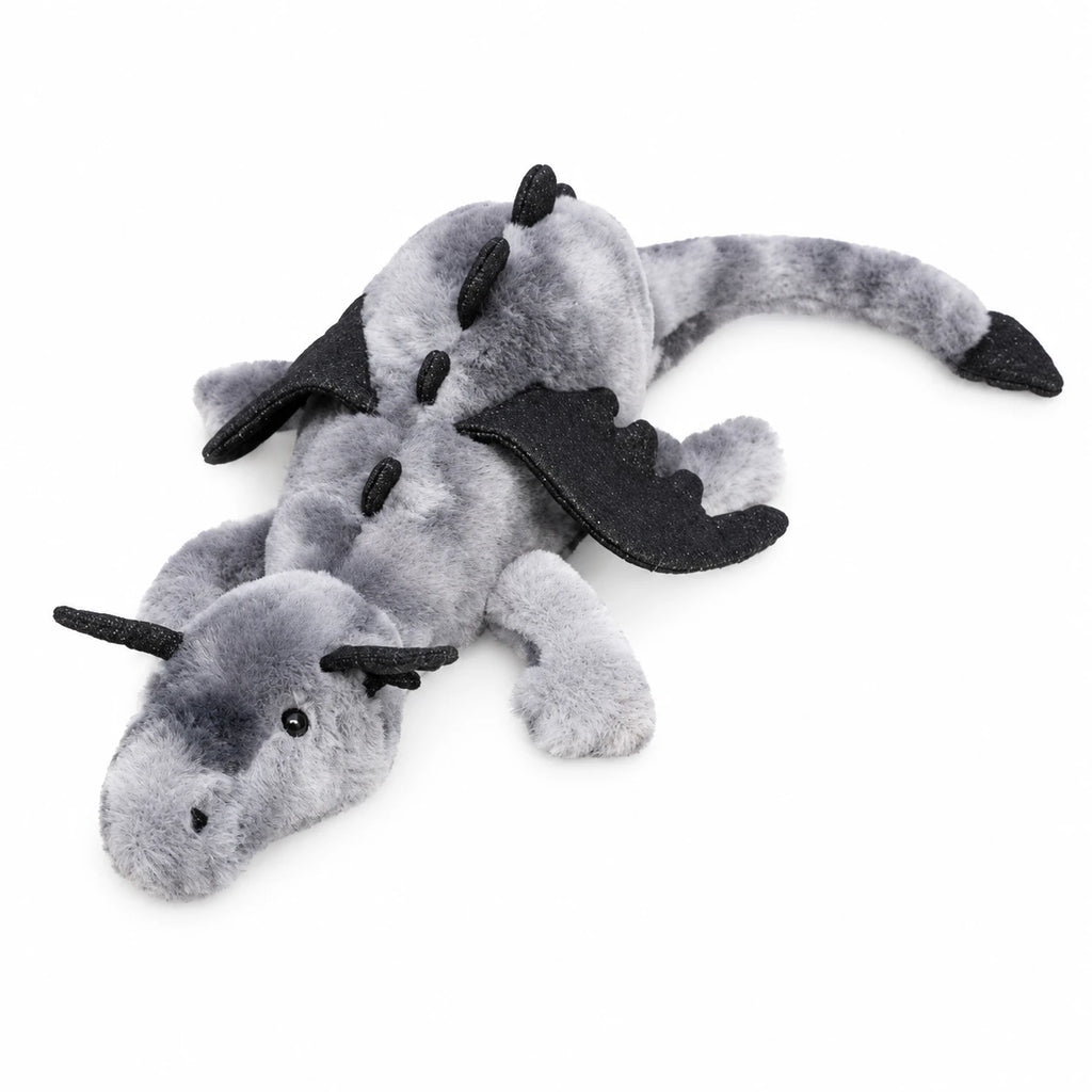 Dragon Plush with Embroidered Wings in Pastel Colors - Gray