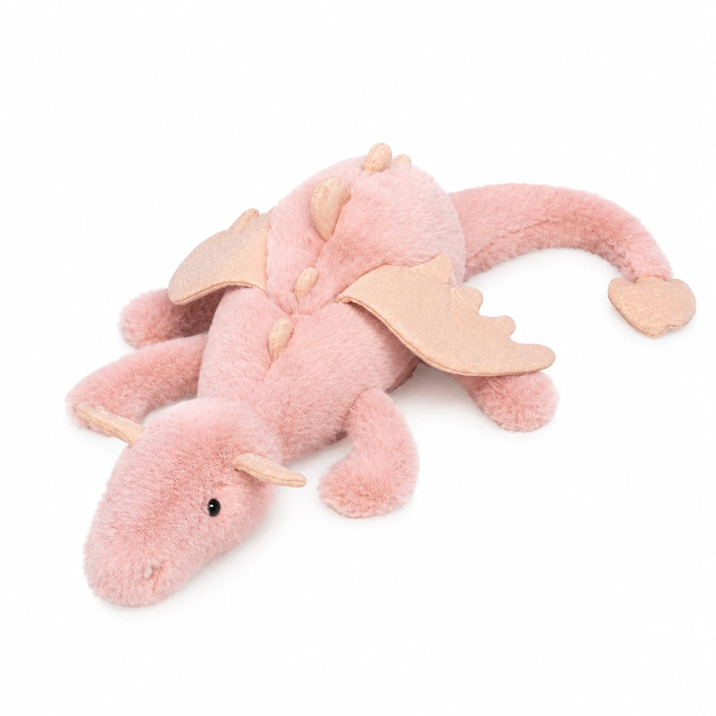 Dragon Plush with Embroidered Wings in Pastel Colors - Pink