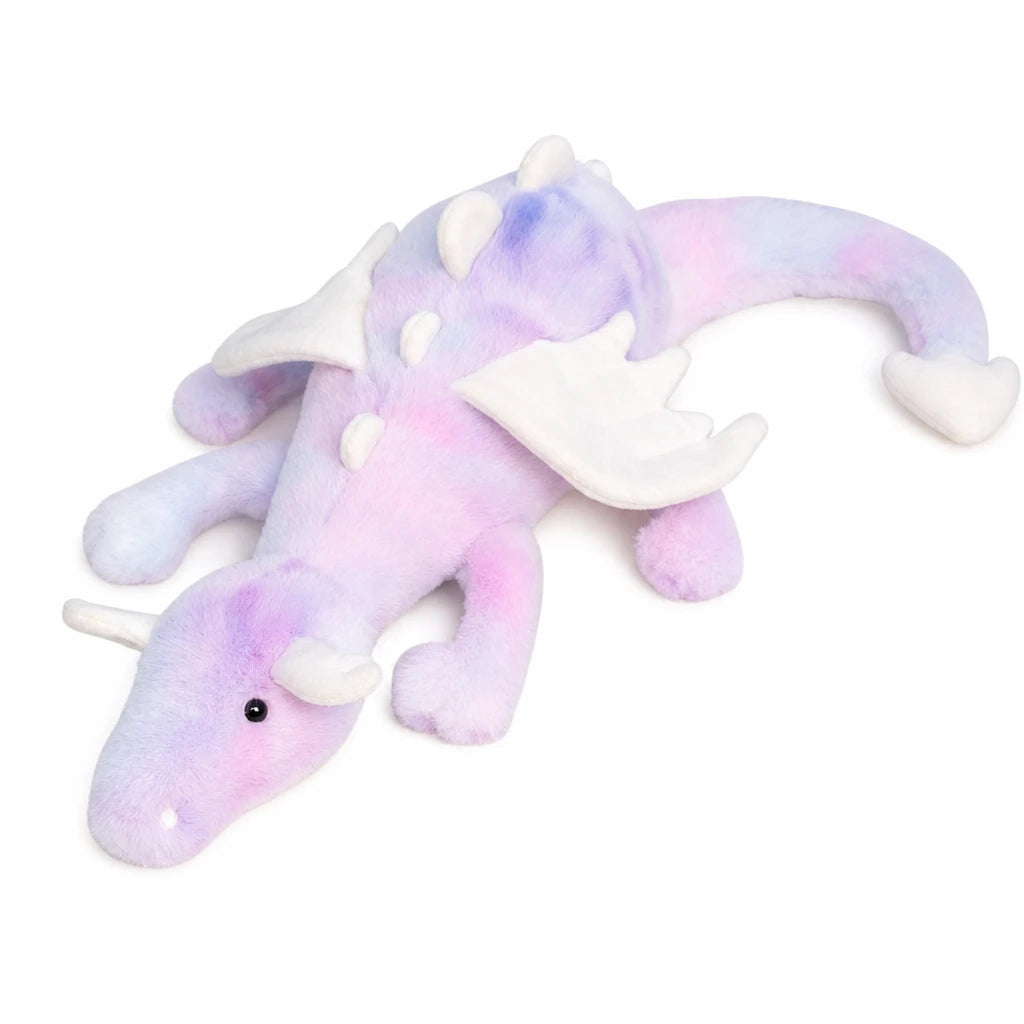 Dragon Plush with Embroidered Wings in Pastel Colors - Purple