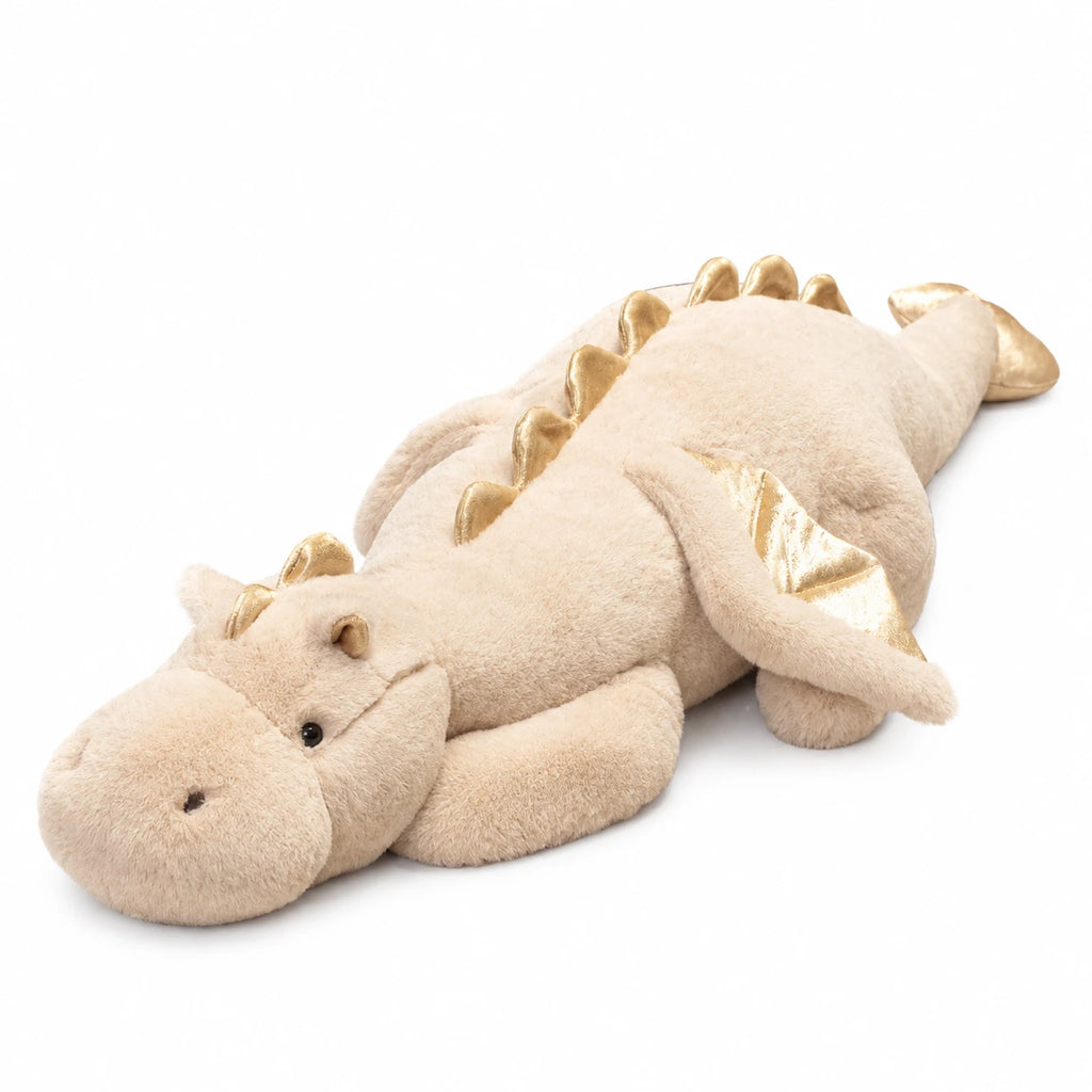 Dragon Plush with Soft Wings and Long Body Design - Cream / 35in / 90cm · Cream / 39in / 100cm
