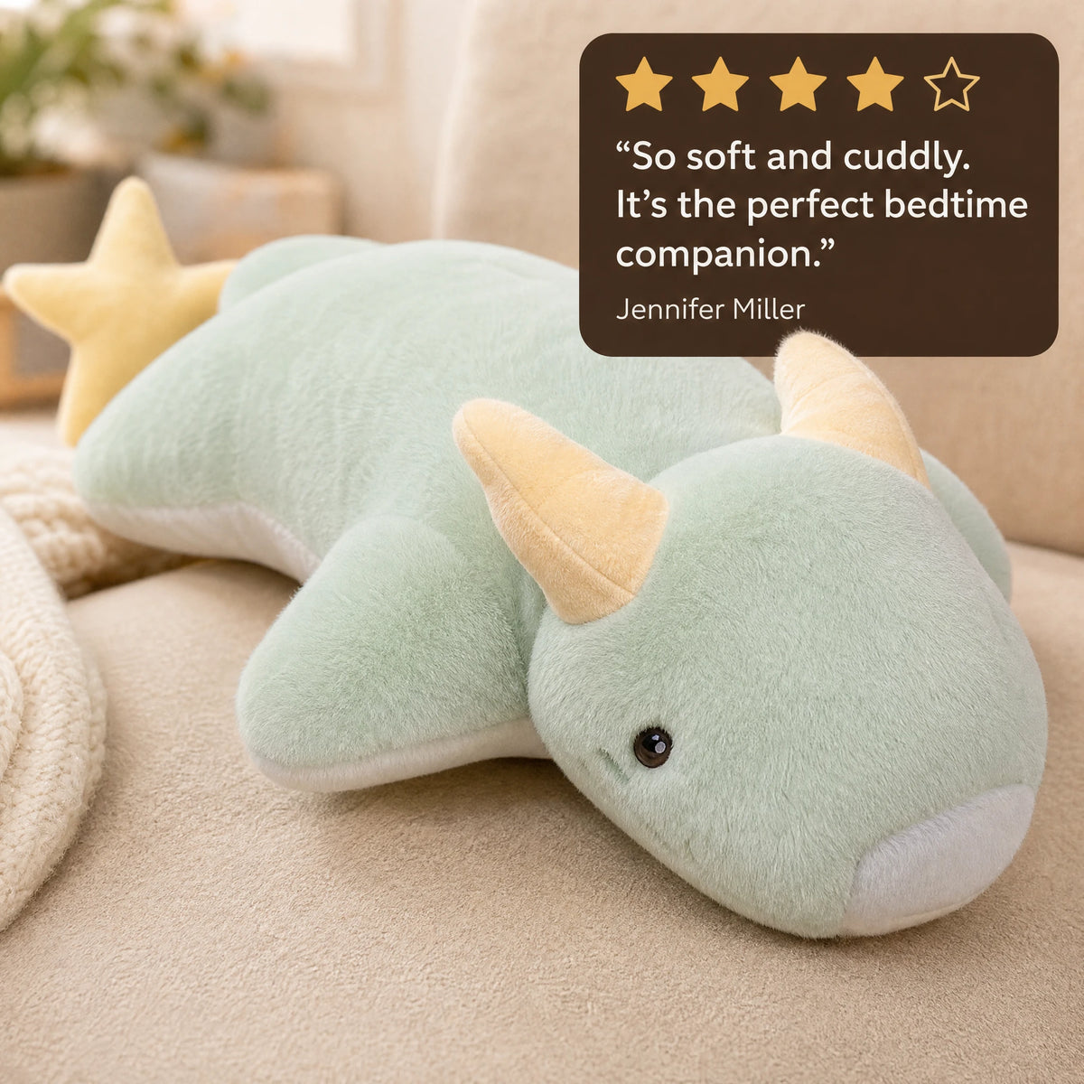 Dragon Plush with Star Tail and Pastel Colors - Image témoignage