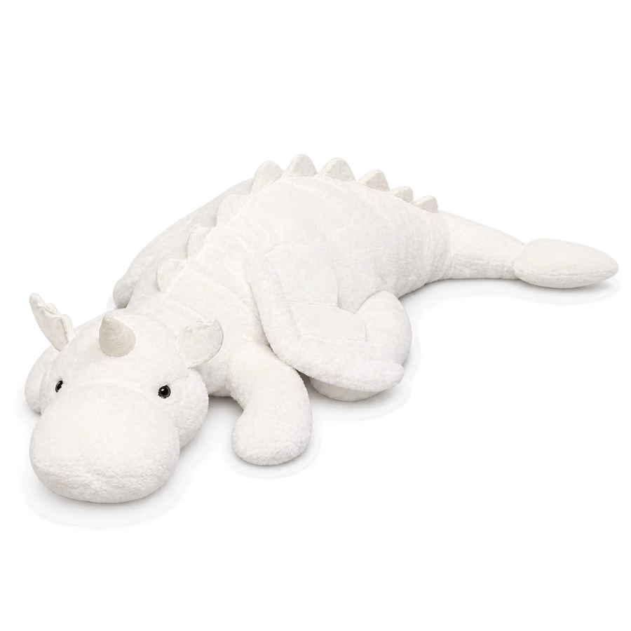 Dragon Plush with Wings and Horn in Pink or White - White (Nuri) / 27in / 70cm … (5 tailles)