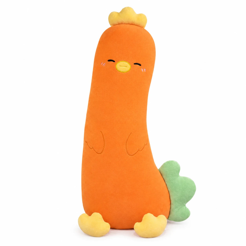 Duck Body Pillow with Mushroom Cap and Kawaii Face - Carrot / 27in / 70cm … (3 tailles)
