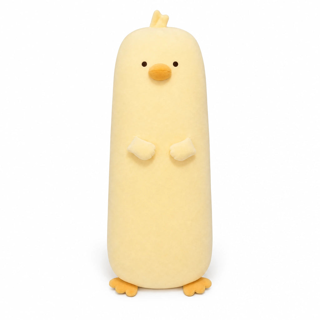 Duck Body Pillow with Soft Plush and Feet - Fond blanc