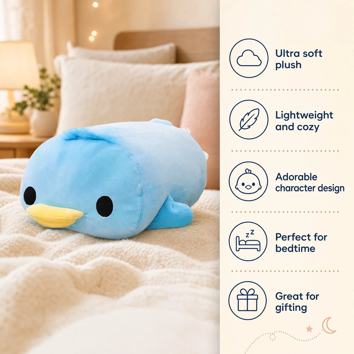 Duck Plush Pillow in Laying Pose - Bénéfices produit