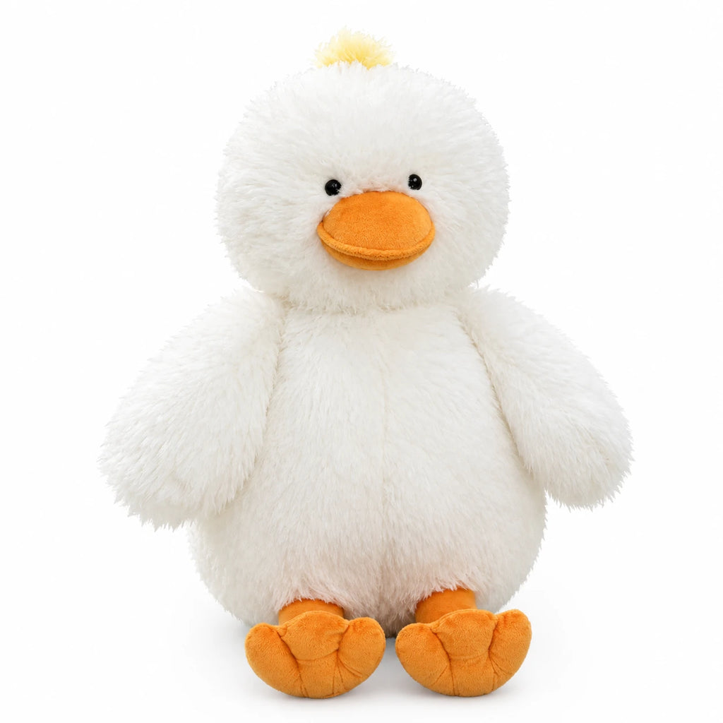 Duck Plush Toy, Chubby Fluffy Duckling in Yellow or White - White / 14in / 35cm · White / 20in / 50cm