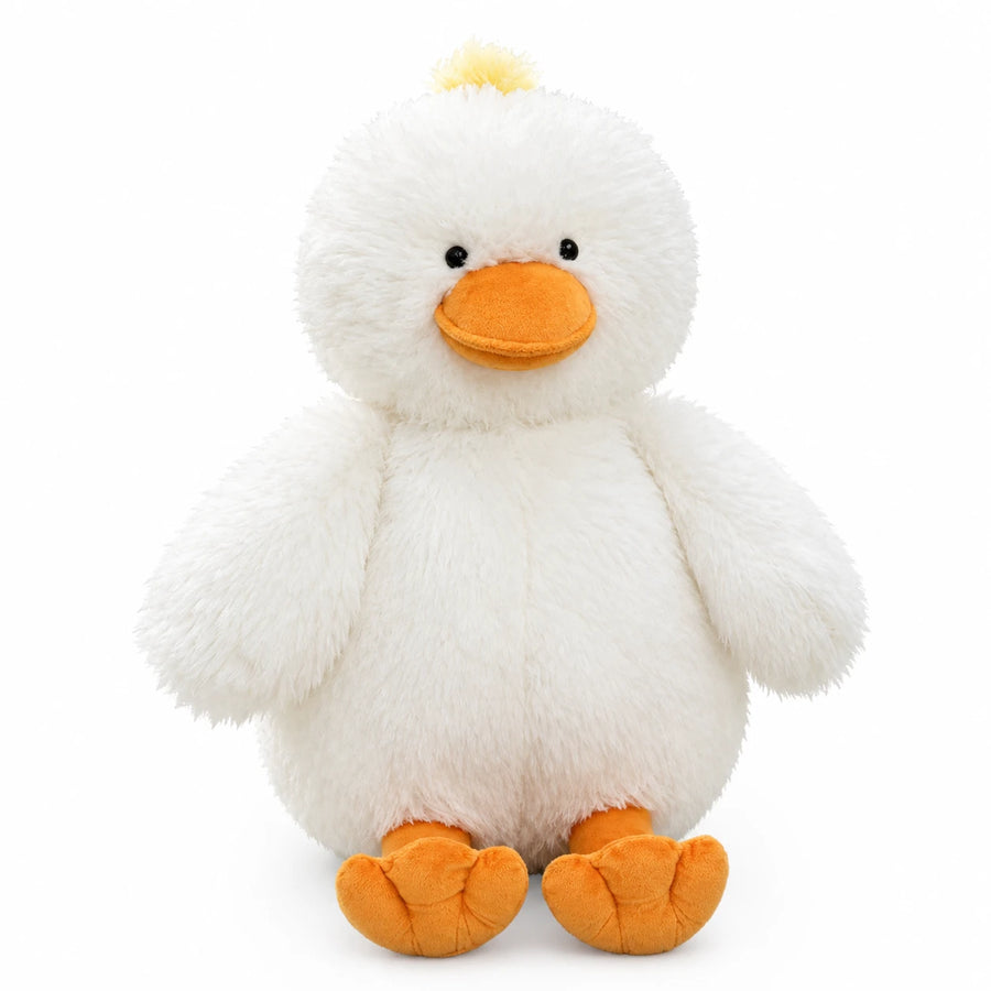 Duck Plush Toy, Chubby Fluffy Duckling in Yellow or White - White / 14in / 35cm · White / 20in / 50cm