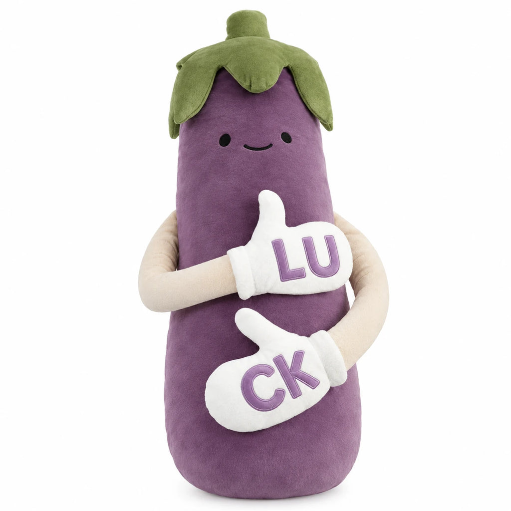 Eggplant Plush Pillow with Patting Arms for Hugs - Non-Patting / 35in / 90cm … (2 tailles)