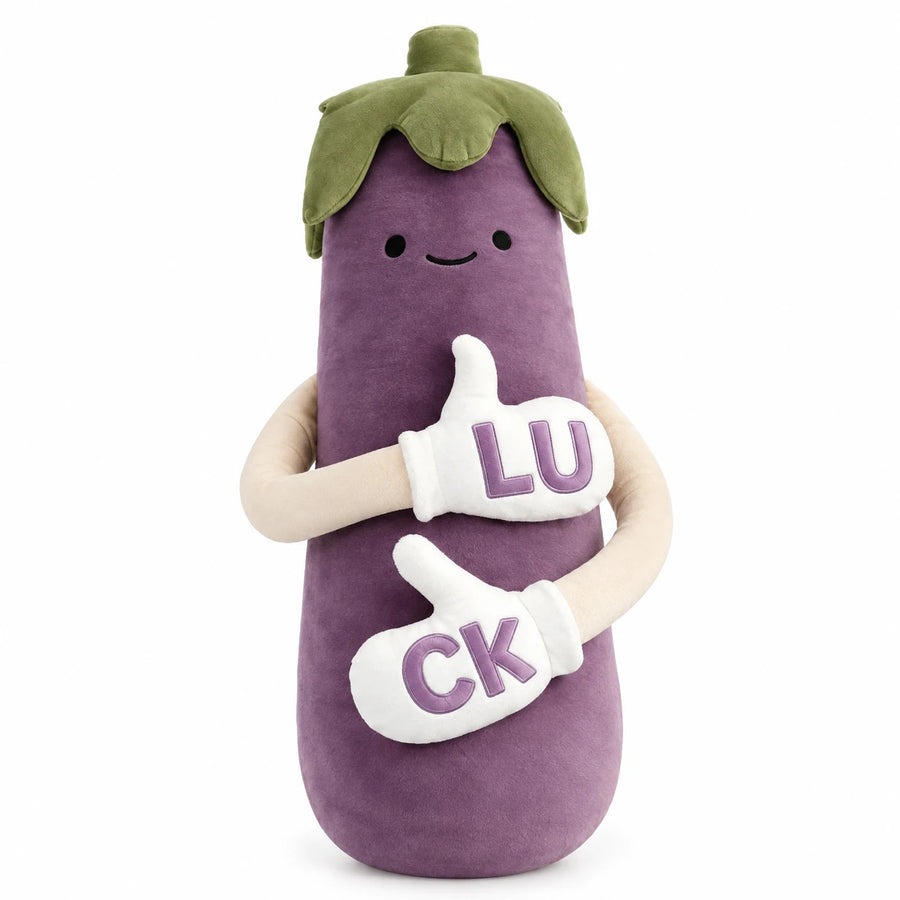 Eggplant Plush Pillow with Patting Arms for Hugs - Patting / 35in / 90cm · Patting / 47in / 120cm