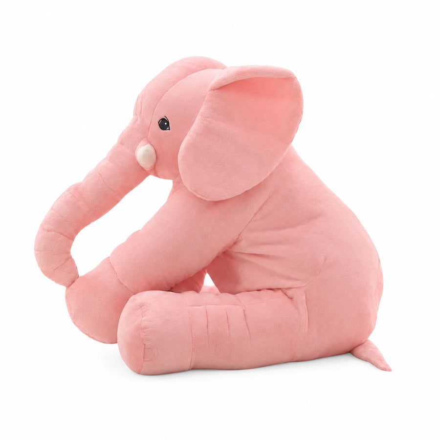 Elephant Pillow Plush in Soft Cotton for Cuddles - 23.5in / 60cm · 15.5in / 40cm · 31.5in / 80cm