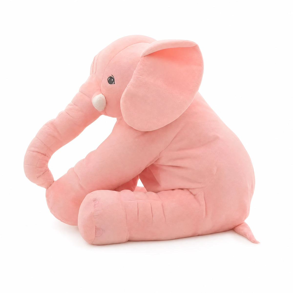 Elephant Pillow Plush in Soft Cotton for Cuddles - Fond blanc