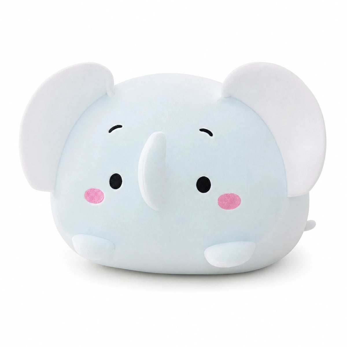 Elephant Pillow Plush – Kawaii Soft Blue Cushion - Fond blanc