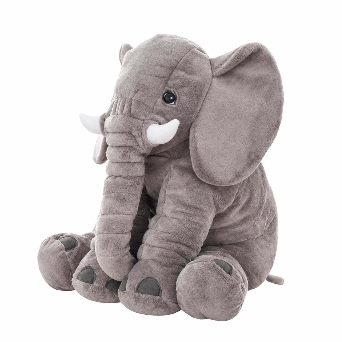 Elephant Pillow Plush - Soft Gray Comfort Buddy - 23.5in / 60cm · 15.5in / 40cm · 31.5in / 80cm