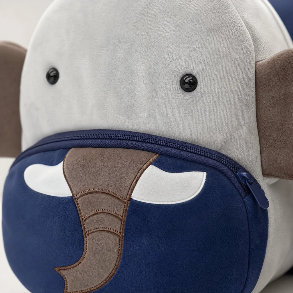 Elephant Plush Backpack with Adjustable Straps for Toddlers - Détail matière