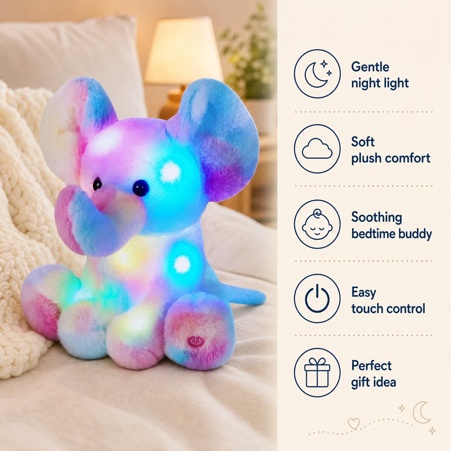 Elephant Plush Nightlight with Music and LED Glow - Bénéfices produit
