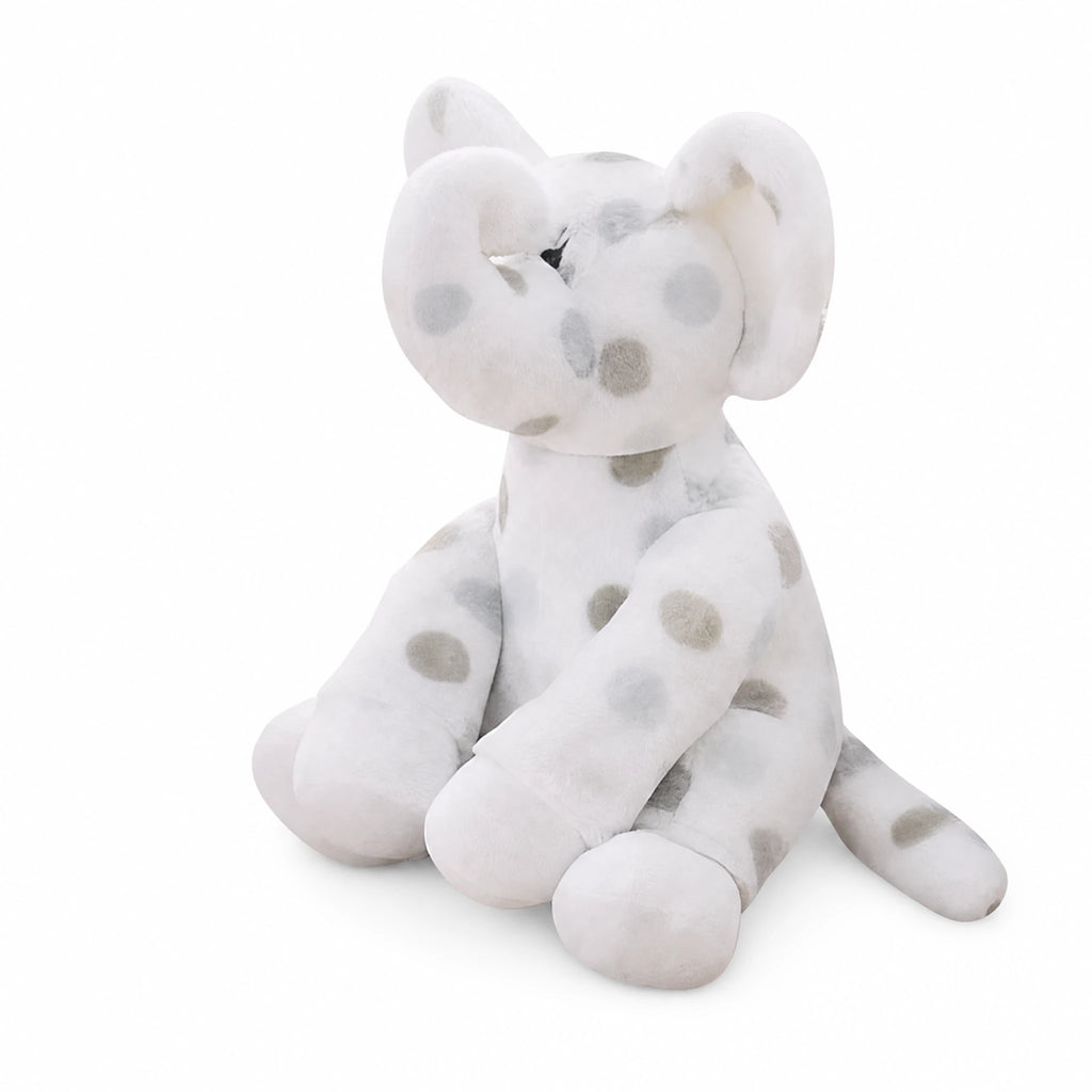 Elephant Plush with Soft Spotted Pattern - Fond blanc, autre angle